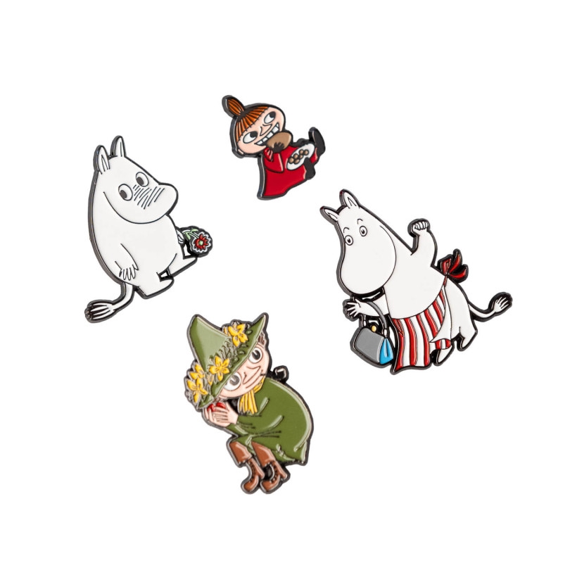 Moomins 4 piespraužu komplekts apģērbam vai mugursomai