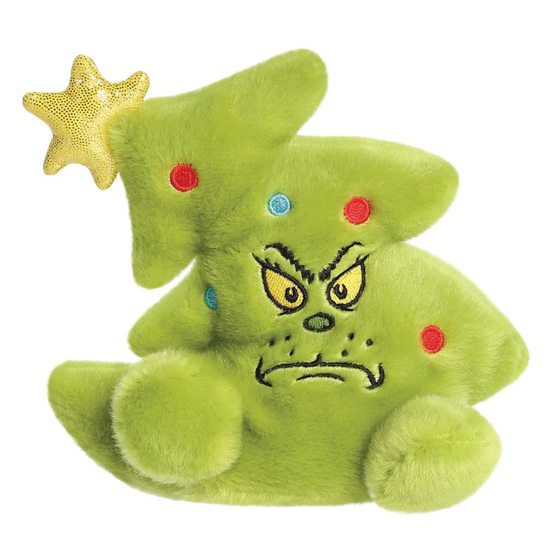 Grinch Palm Pals Ziemassvētku eglītes formas plīša rotaļlieta, 13 cm