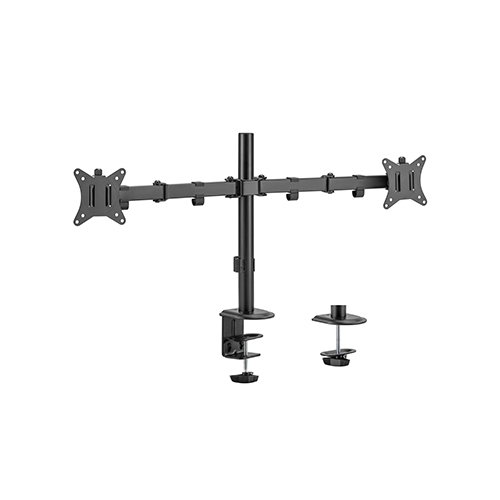 Galda stiprinājums diviem 17"–32" monitoriem