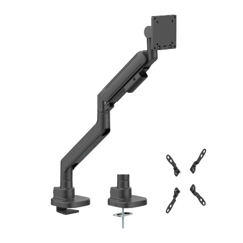 Heavy-Duty Single Monitor 24"-57" Gas Spring Arm Mount, Black