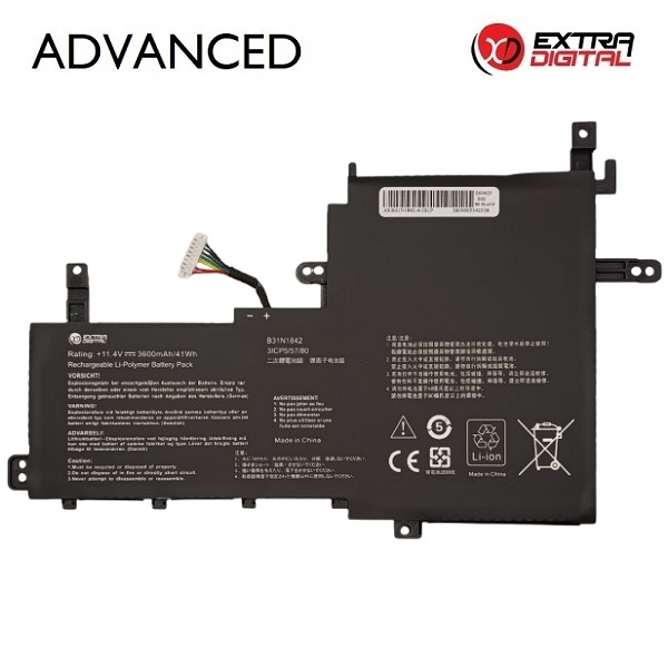 Klēpjdatora akumulators ASUS B31N1842, 3600 mAh, Extra Digital Advanced
