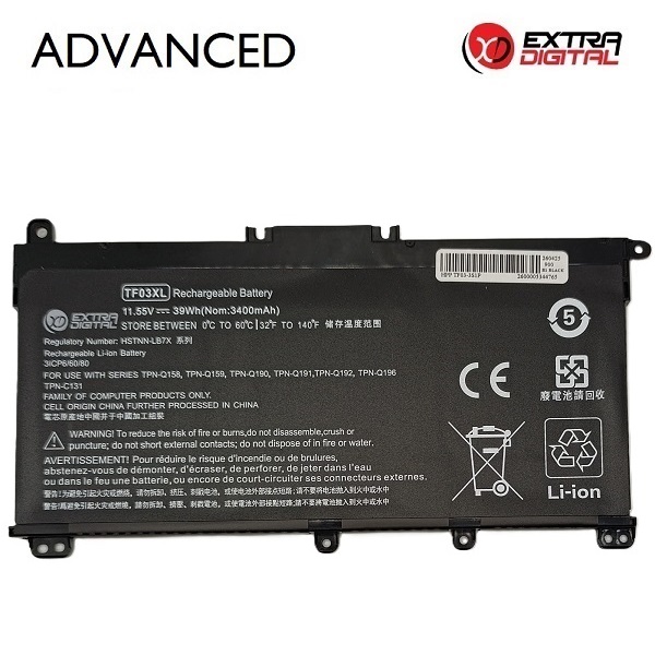 HP TF03XL klēpjdatora akumulators, 3400 mAh, Extra Digital Advanced