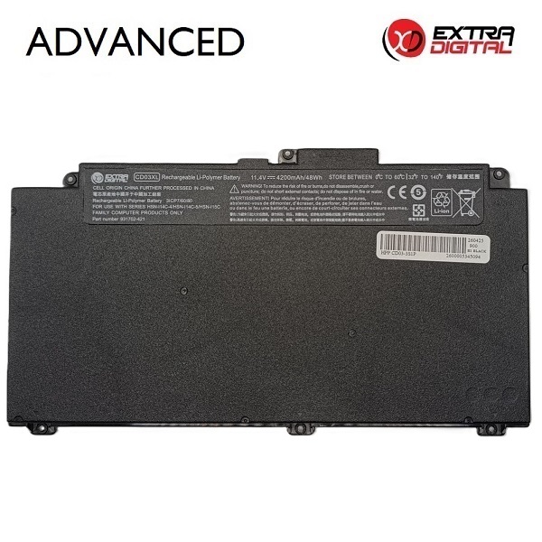 HP CD03XL klēpjdatora akumulators, 4200 mAh, Extra Digital Advanced