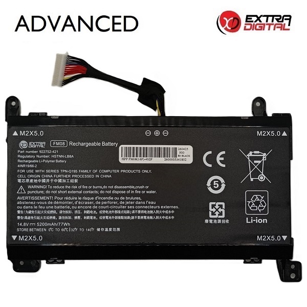 Klēpjdatora akumulators HP FM08, 5200 mAh, 16 kontaktu, Extra Digital Advanced