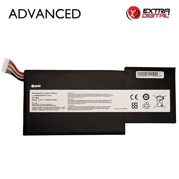 Klēpjdatora akumulators MSI BTY-M6K, 4300 mAh, Extra Digital Advanced
