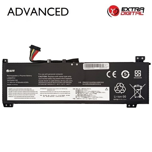 Klēpjdatora akumulators LENOVO L20M3PC2, 3750 mAh, Extra Digital Advanced