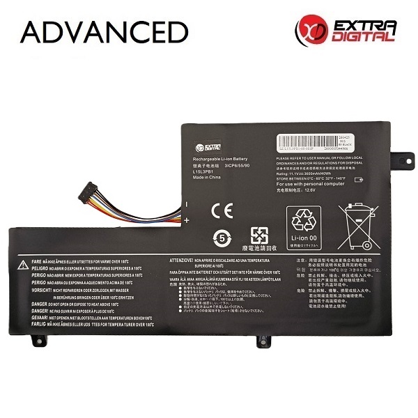 Klēpjdatora akumulators LENOVO L15L3PB1, 3600 mAh, Extra Digital Advanced