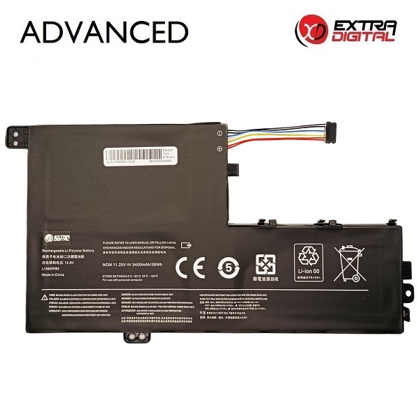 Klēpjdatora akumulators LENOVO L15M3PB0, 3400 mAh, Extra Digital Advanced