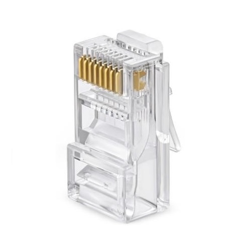 RJ45 modulārais spraudnis UTP CAT5E kabelim, 100 gab.
