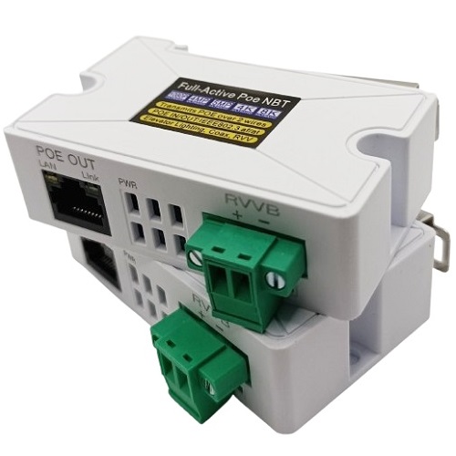 PoE 10/100 Mb/s tīkla pagarinātājs pa 2 dzīslu kabeli, līdz 200 m