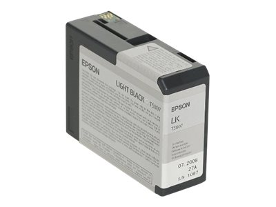 Epson C13T580700 / T5807 UltraChrome K3 80 ml, Stylus Pro 3800 / 3880 tintes kasetne, gaiši melna