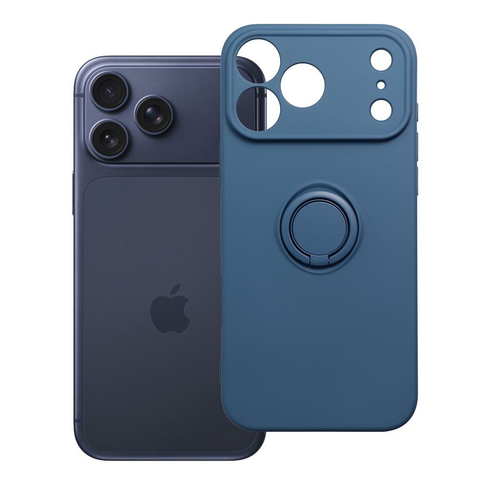 Silikona Ring maciņš modelim iPhone 17 Pro Max / 18 Pro Max – tumši zils