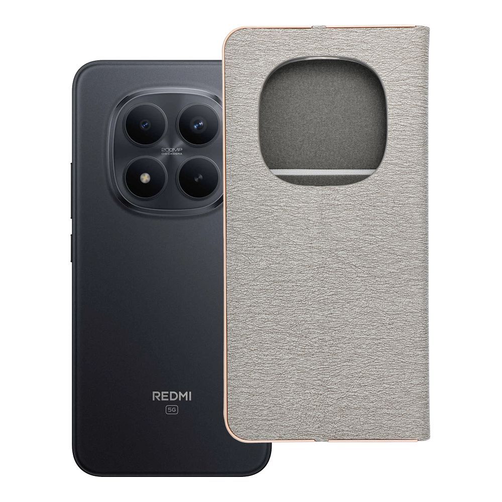 LUNA Book Gold maciņš priekš Xiaomi Redmi Note 15 Pro Plus 5G, sudrabs