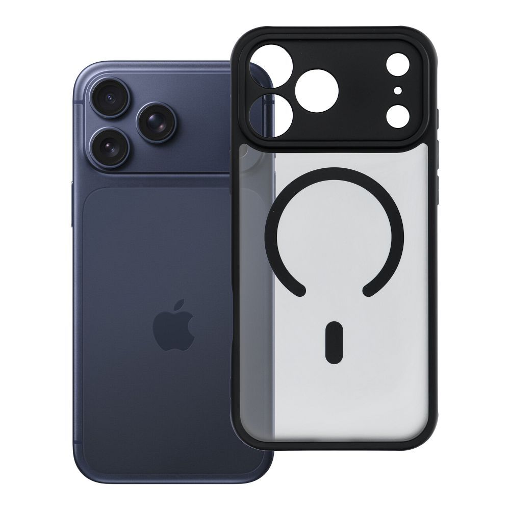 Full Matte Mag Cover maciņš modelim iPhone 17 Pro Max / 18 Pro Max, saderīgs ar MagSafe – melns