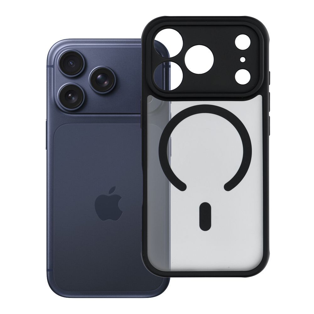 Full Matte Mag Cover maciņš modelim iPhone 17 Pro / 18 Pro, saderīgs ar MagSafe – melns