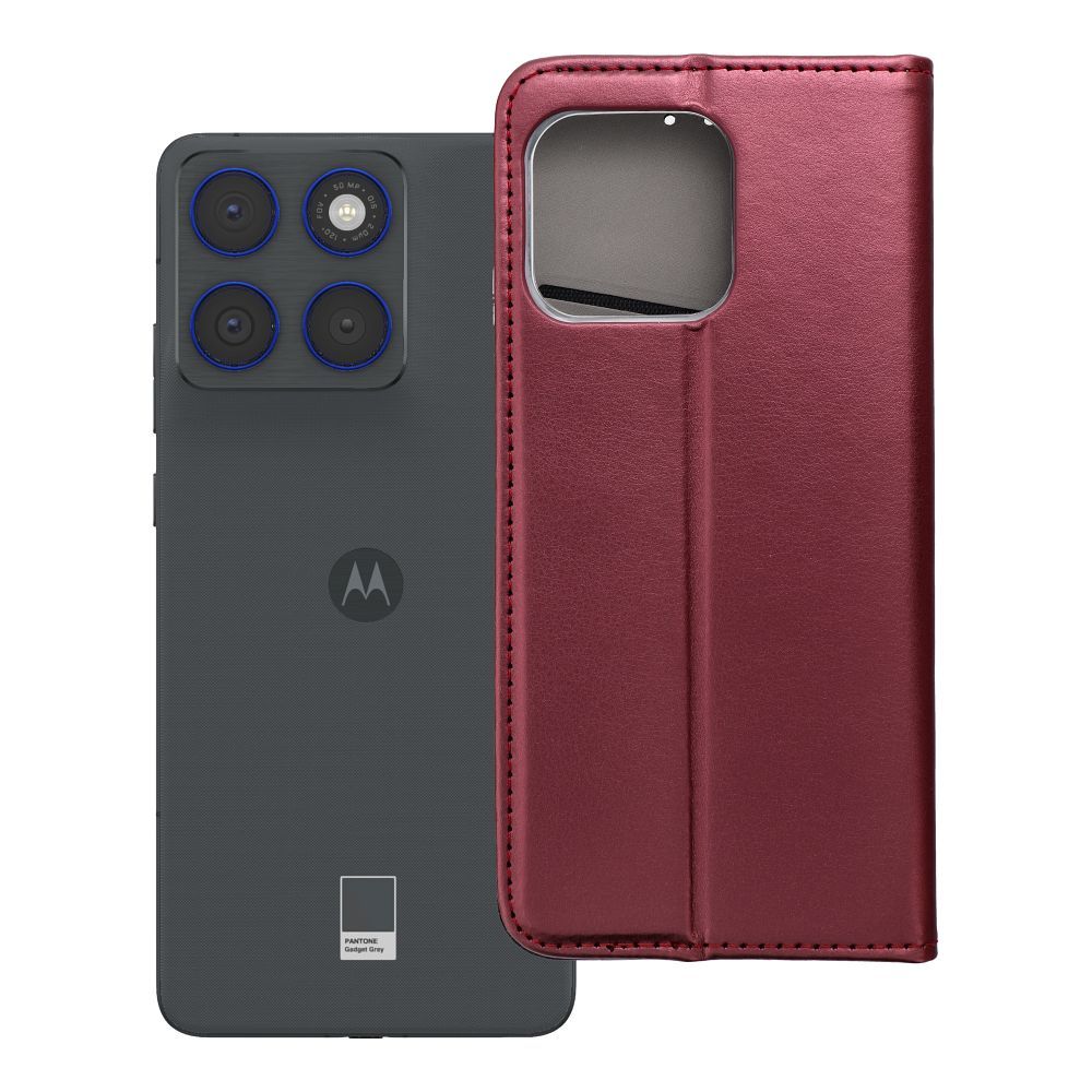 Flip case for Motorola EDGE 70 Smart Magneto burgundy