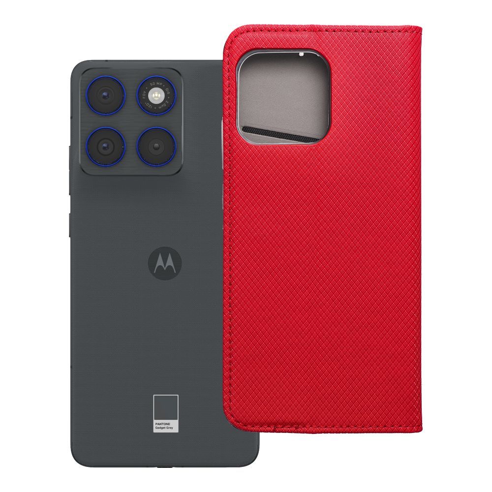 SMART CASE Book maciņš priekš Motorola Edge 70 - sarkans