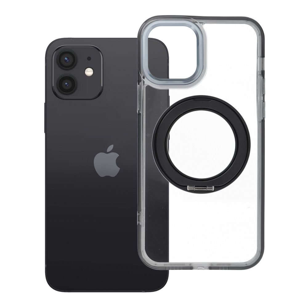 Case for iPhone 12 Frame Circle Stand compatible with MagSafe black