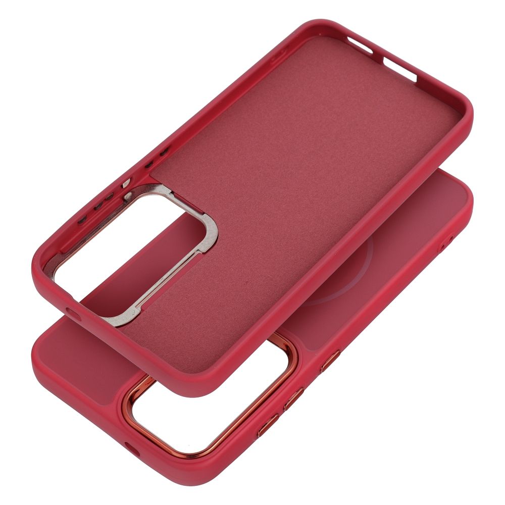 Case for Samsung A27 Frame Mag Cover compatible with MagSafe magenta