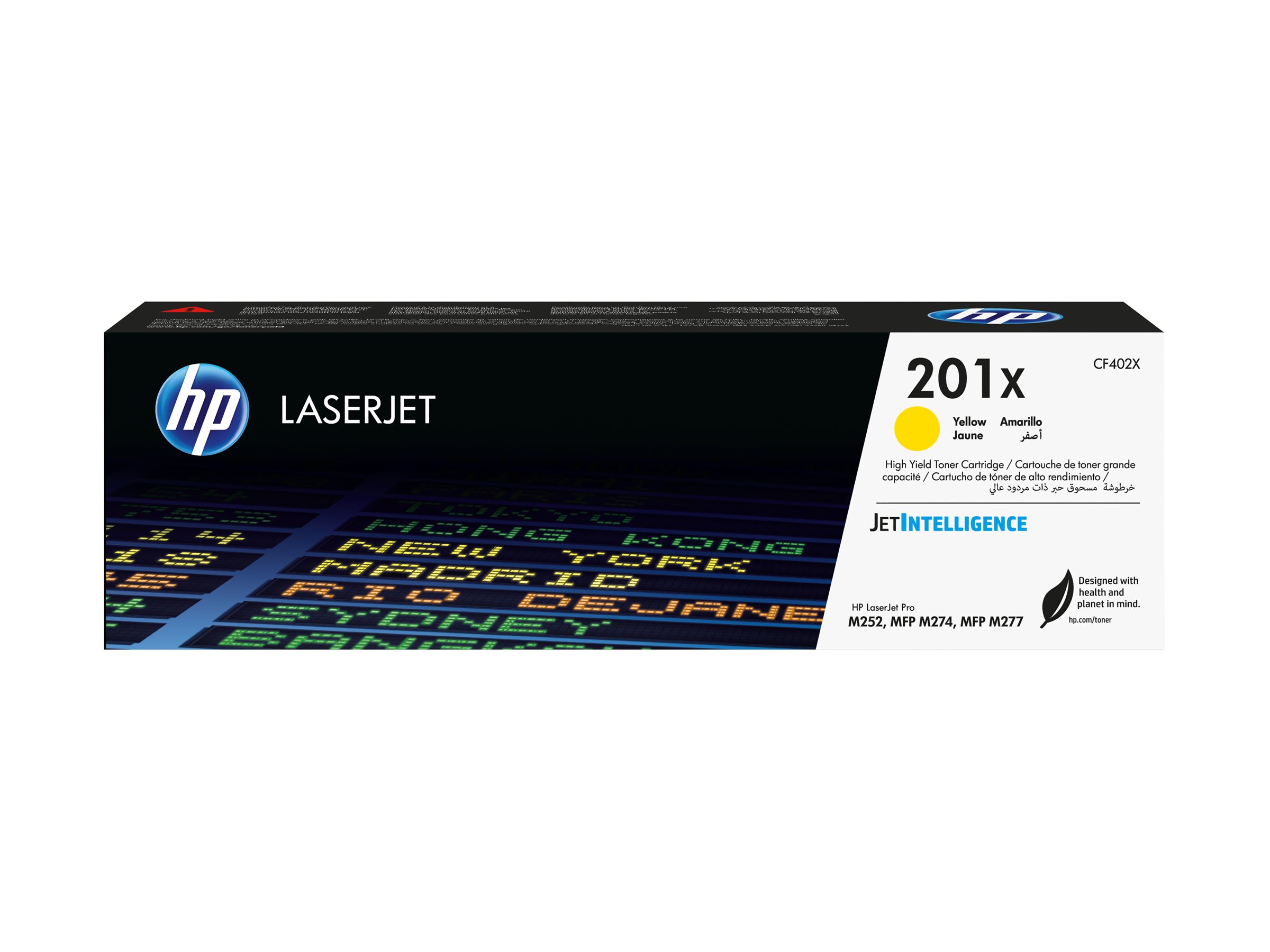 Oriģinālā HP 201X LaserJet tonera kasetne (CF402X), dzeltena, lielas ietilpības