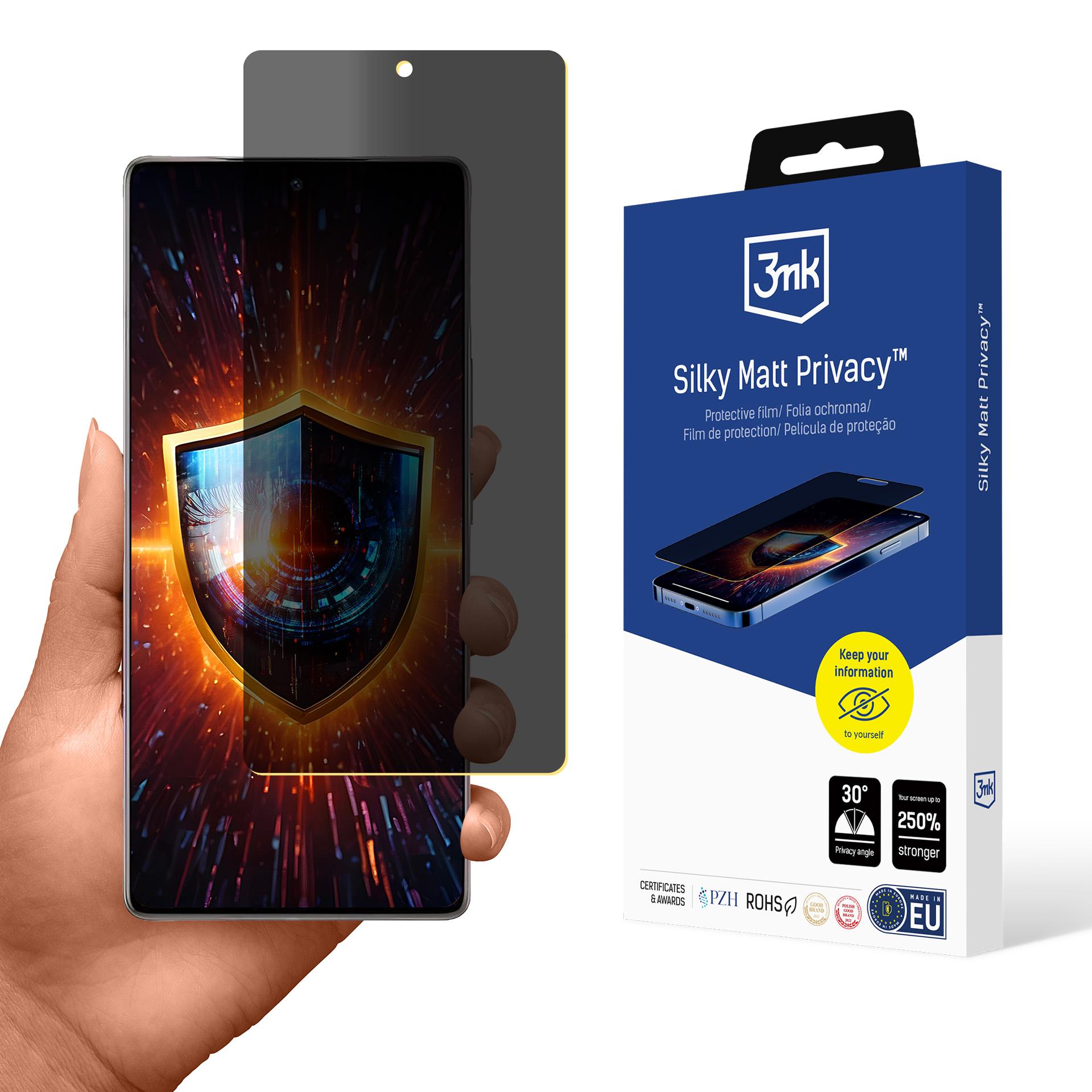 3mk Silky Matt Privacy – privātuma ekrāna aizsargs modelim Infinix Note 50 / Note 50 Pro