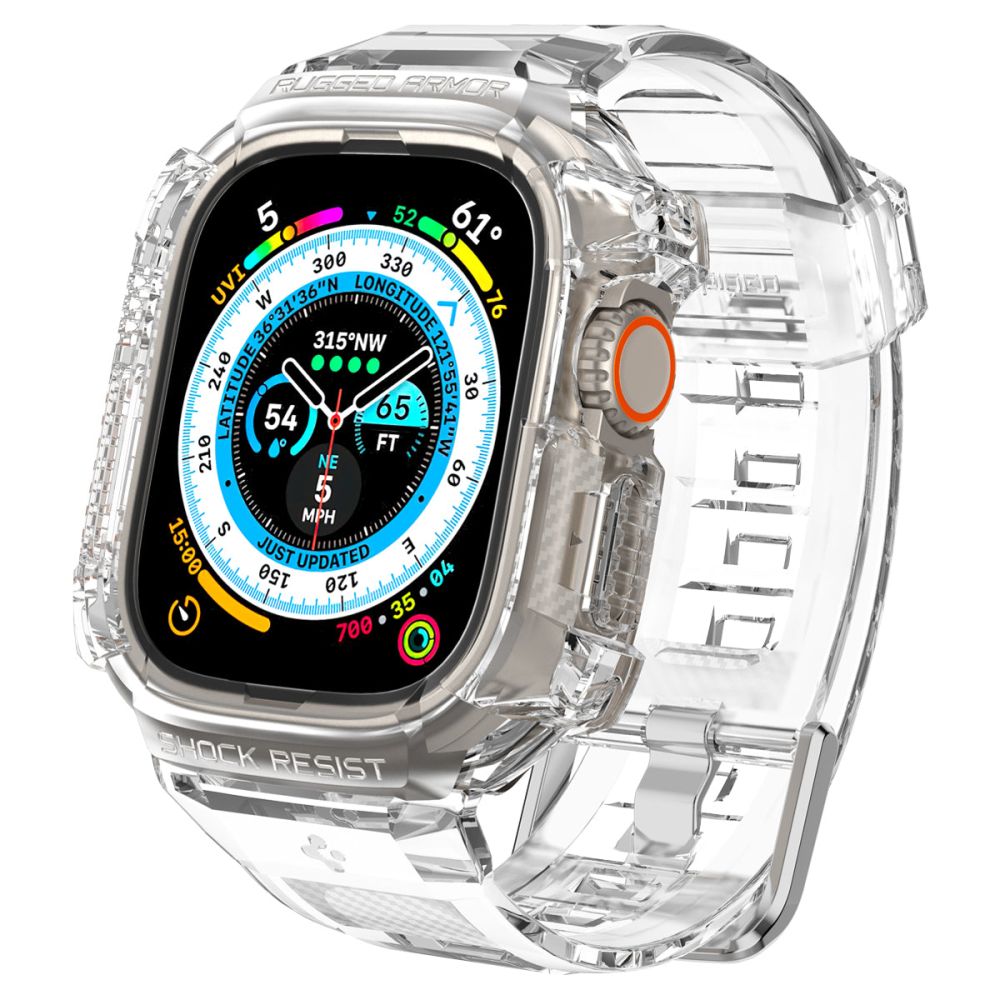 Spigen Rugged Armor Pro maciņš un siksniņa priekš Apple Watch Ultra 49 mm (caurspīdīgs)