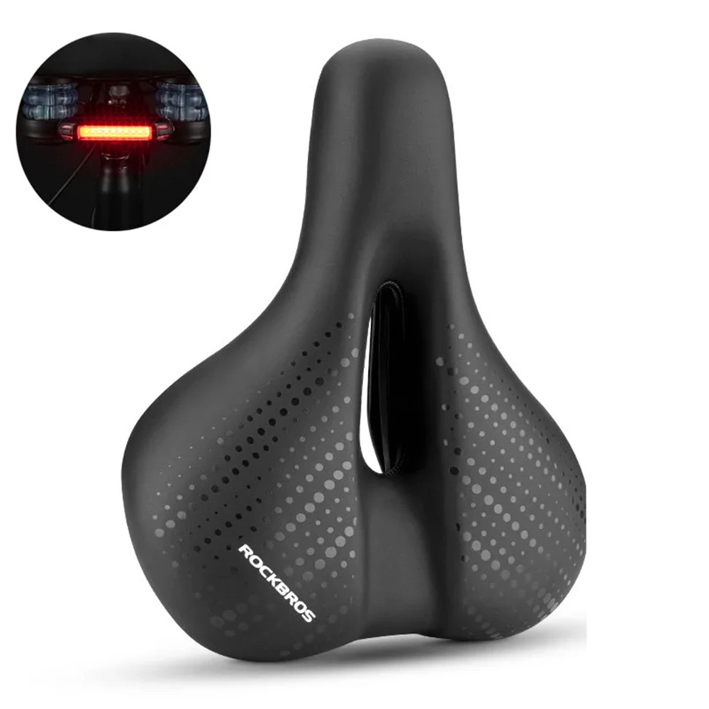 Rockbros 38218916002 MTB velosipēda sēdeklis ar lukturi – melns