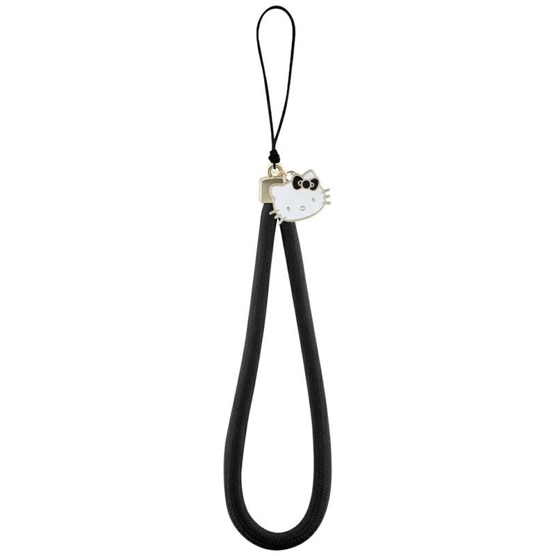 Melns Hello Kitty Nylon Cord Kitty Head tālruņa piekariņš