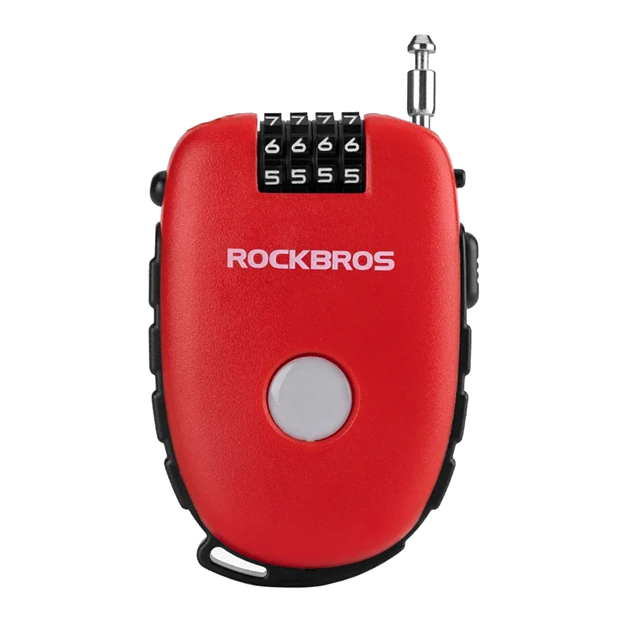 Rockbros 32420981001 velosipēda slēdzene ar ievelkamu trosi, sarkana