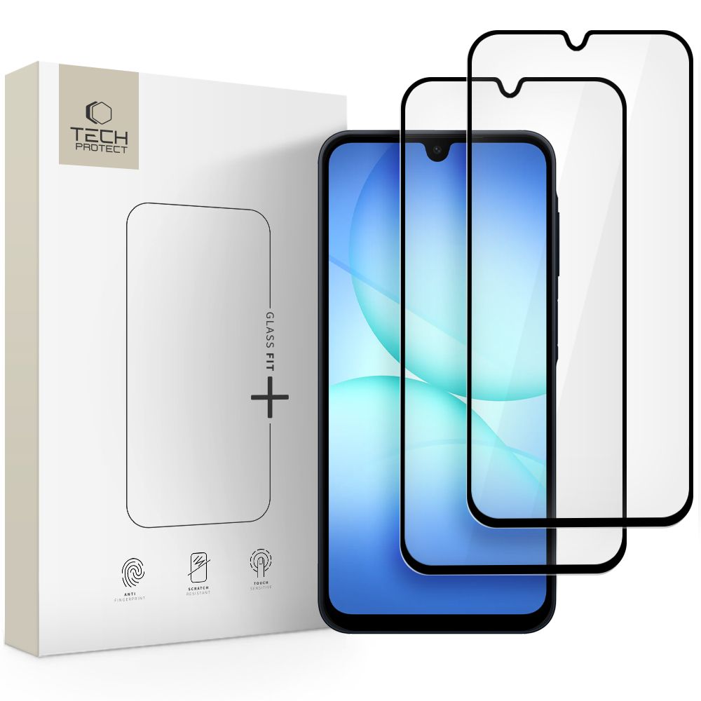 Tech-Protect Glass Fit+ 2 gabalu rūdītais stikls Samsung Galaxy A16 4G / 5G / A26 5G / A17 4G / 5G - melns