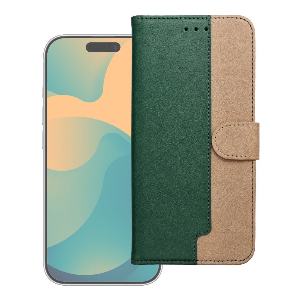 Zaļš un zelta krāsas Split Book grāmatiņas tipa vāciņš Motorola Moto G17 Power tālrunim