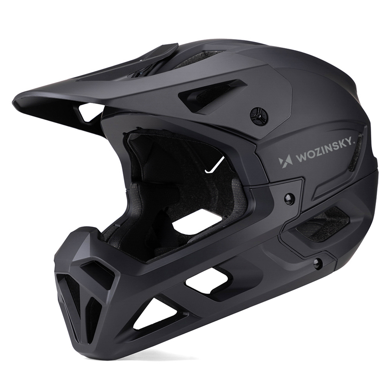 Wozinsky pilnas sejas velosipēda ķivere ar noņemamu vizieri, 60–62 cm, melna