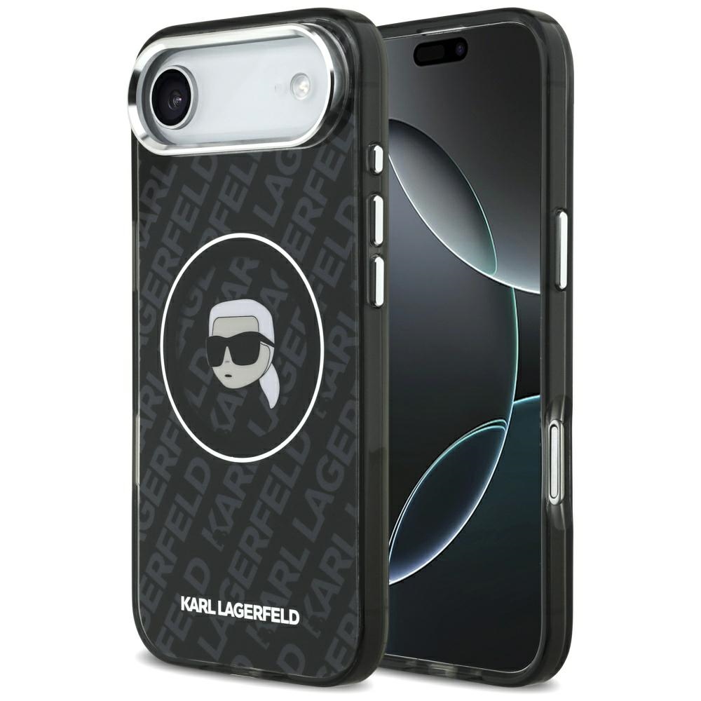 Karl Lagerfeld IML Karl Head Logo MagSafe maciņš, paredzēts iPhone 17 Air, melns