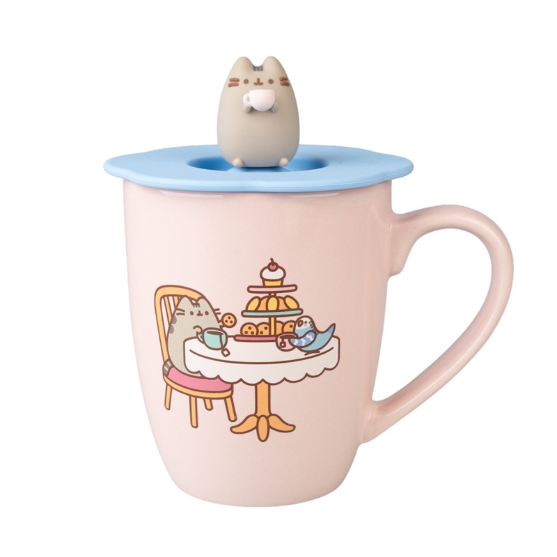 Pusheen – keramikas krūze ar silikona vāku un 3D figūriņu, 350 ml