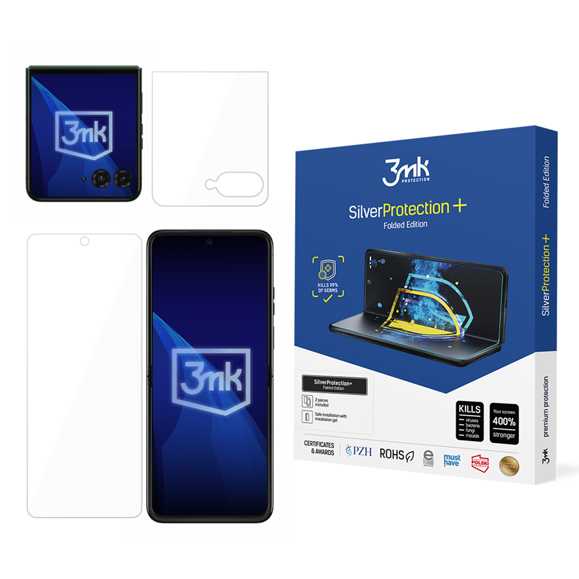 3mk SilverProtection+ Folded Edition – tālruņa ekrāna aizsargs modelim Motorola Razr 70 Plus/ Razr 70 Ultra