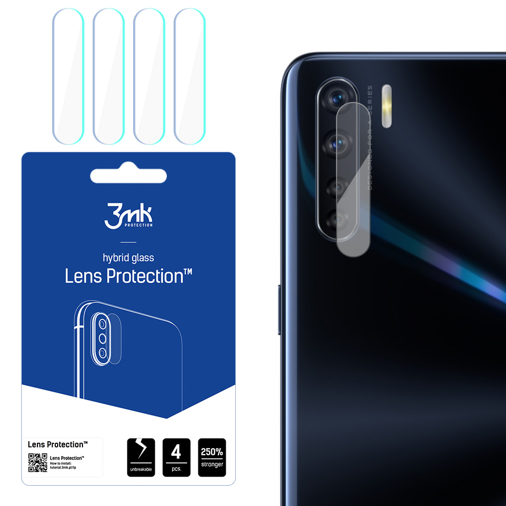 Hibrīda stikls 3MK Hibrīda stikls kameras OPPO A91 priekš kamerai 4 gab.
