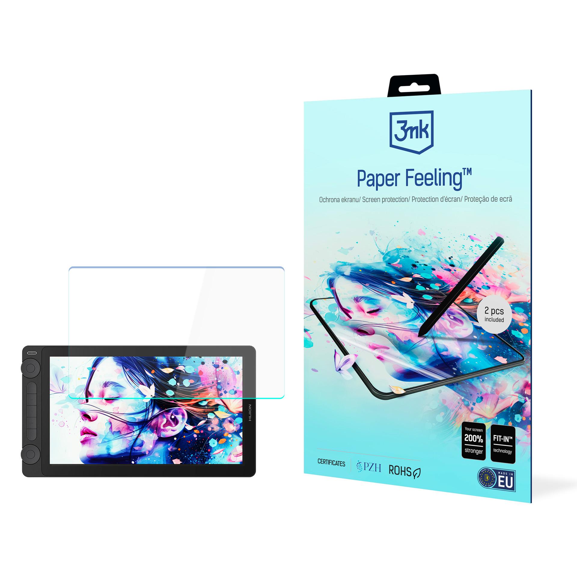 3mk Paper Feeling (līdz 15") – datora ekrāna aizsargs modelim HUION Kamvas 13 Gen 3