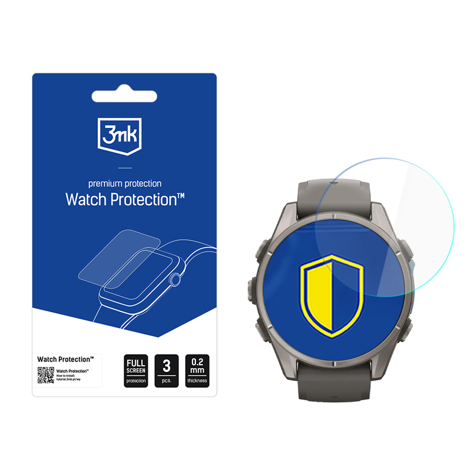3mk Watch Protection FlexibleGlass – viedpulksteņa ekrāna aizsargs modelim Garmin Fenix 9 43mm
