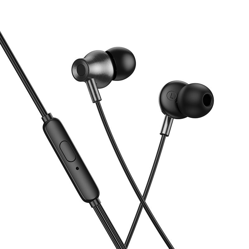 Hoco M119 vadu austiņas ar mikrofonu, 3,5 mm spraudnis, melnas