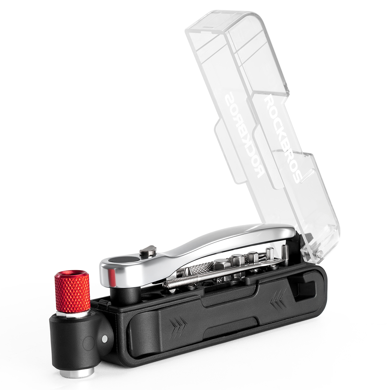 Rockbros Multitool velosipēda instrumentu komplekts ar CO2 pumpi un sprūdrata atslēgu, melns
