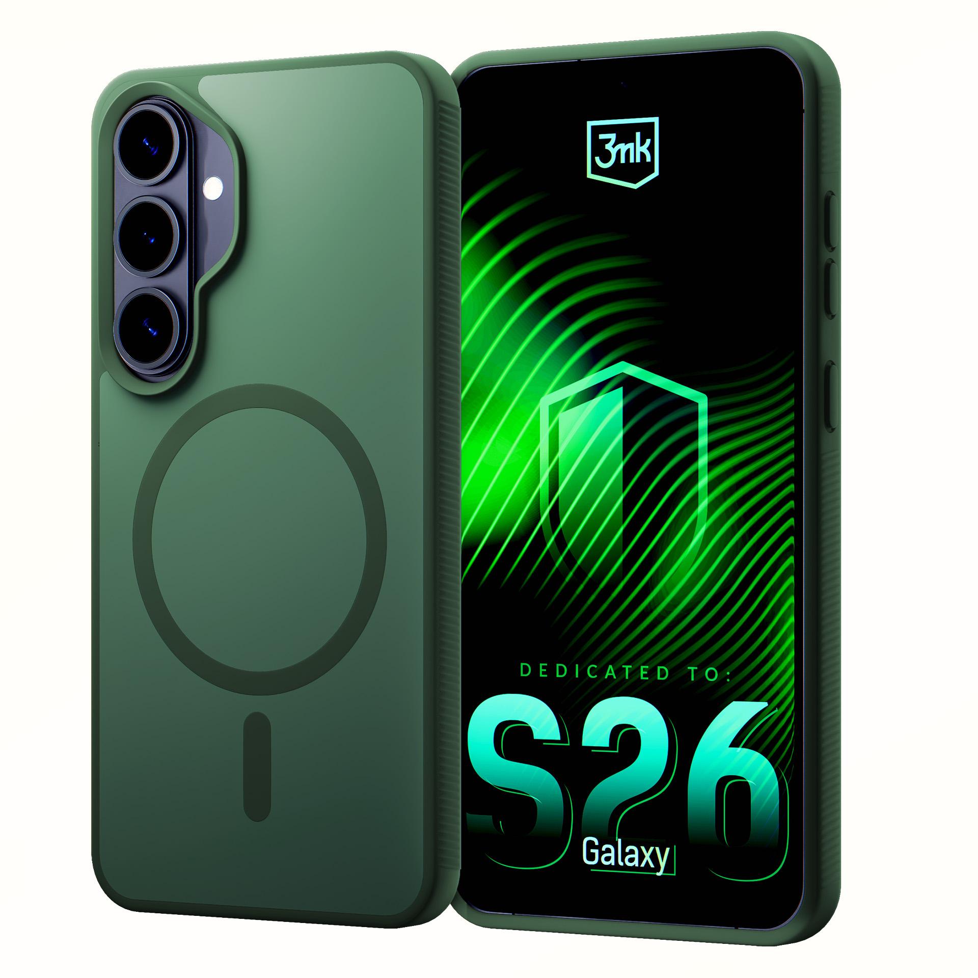 3mk Smoke MagCase zaļš – tālruņa vāciņš modelim Samsung Galaxy S26