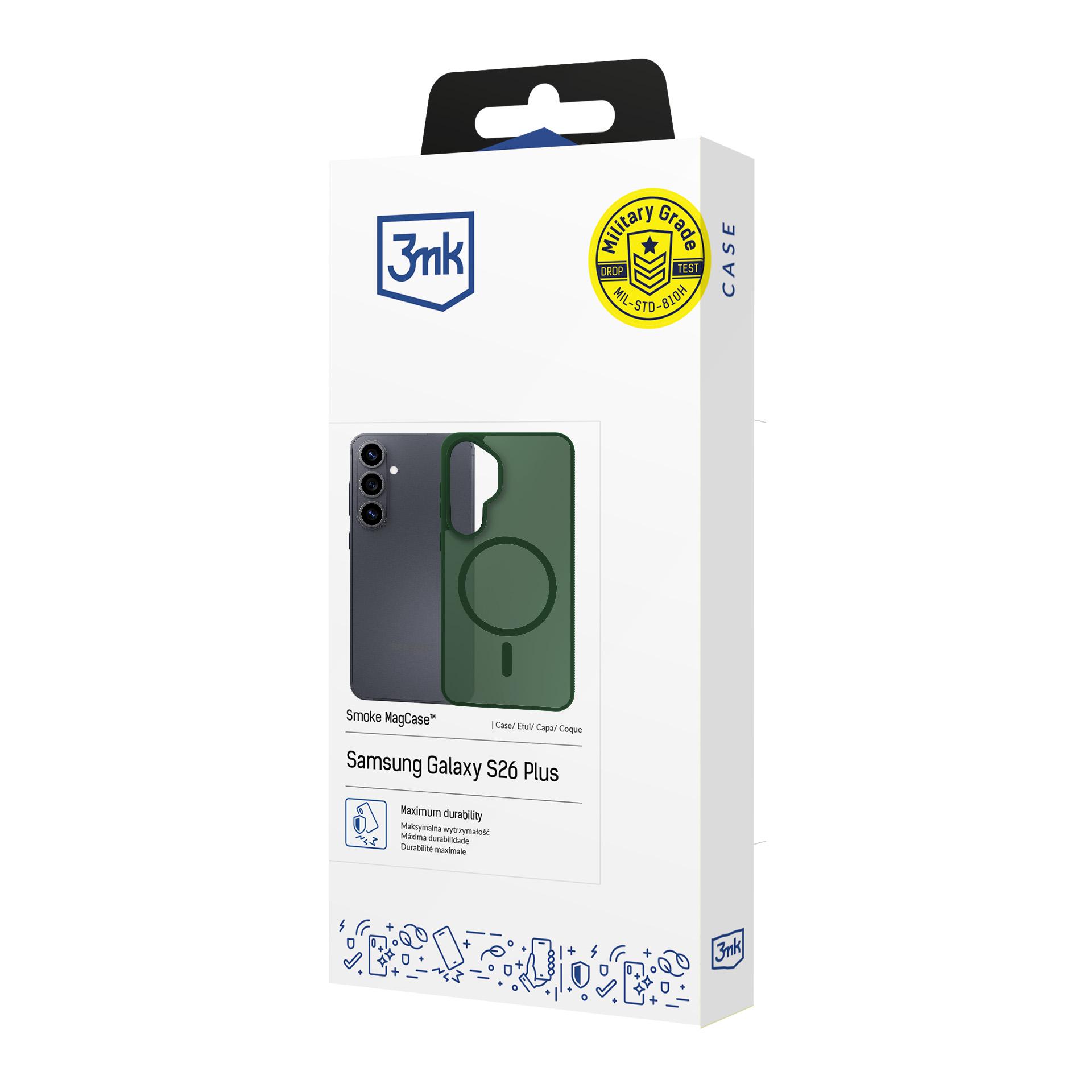 3mk Smoke MagCase zaļš – tālruņa vāciņš modelim Samsung Galaxy S26+
