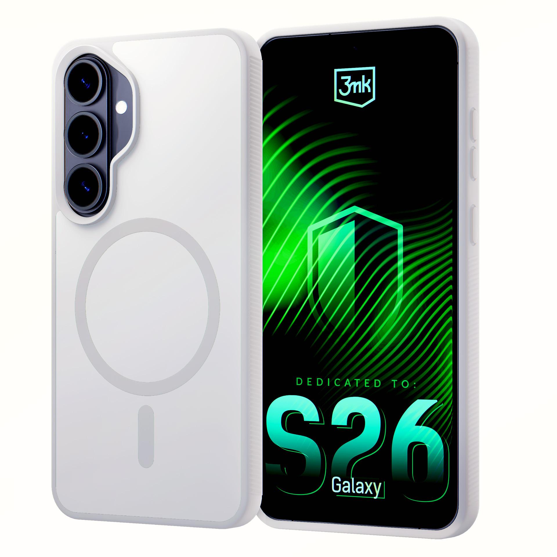 3mk Smoke MagCase balts – tālruņa vāciņš modelim Samsung Galaxy S26+