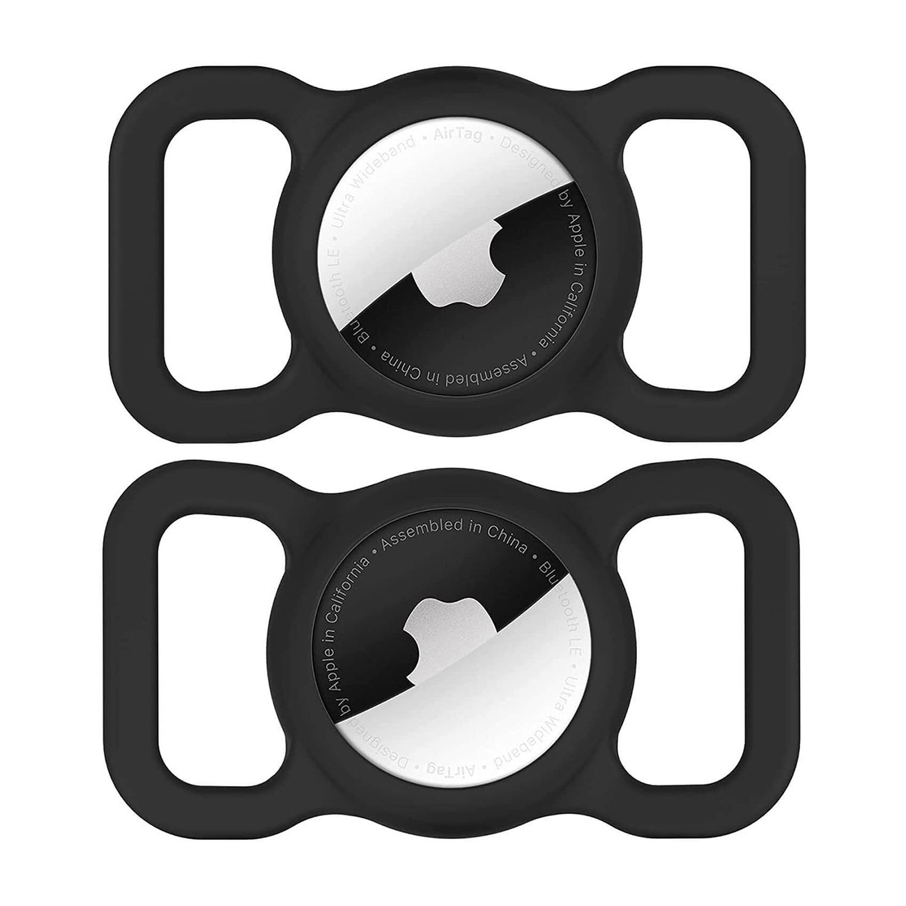 Wozinsky WEA-01 silikona Apple AirTag maciņš suņa vai kaķa kaklasiksnai, melns