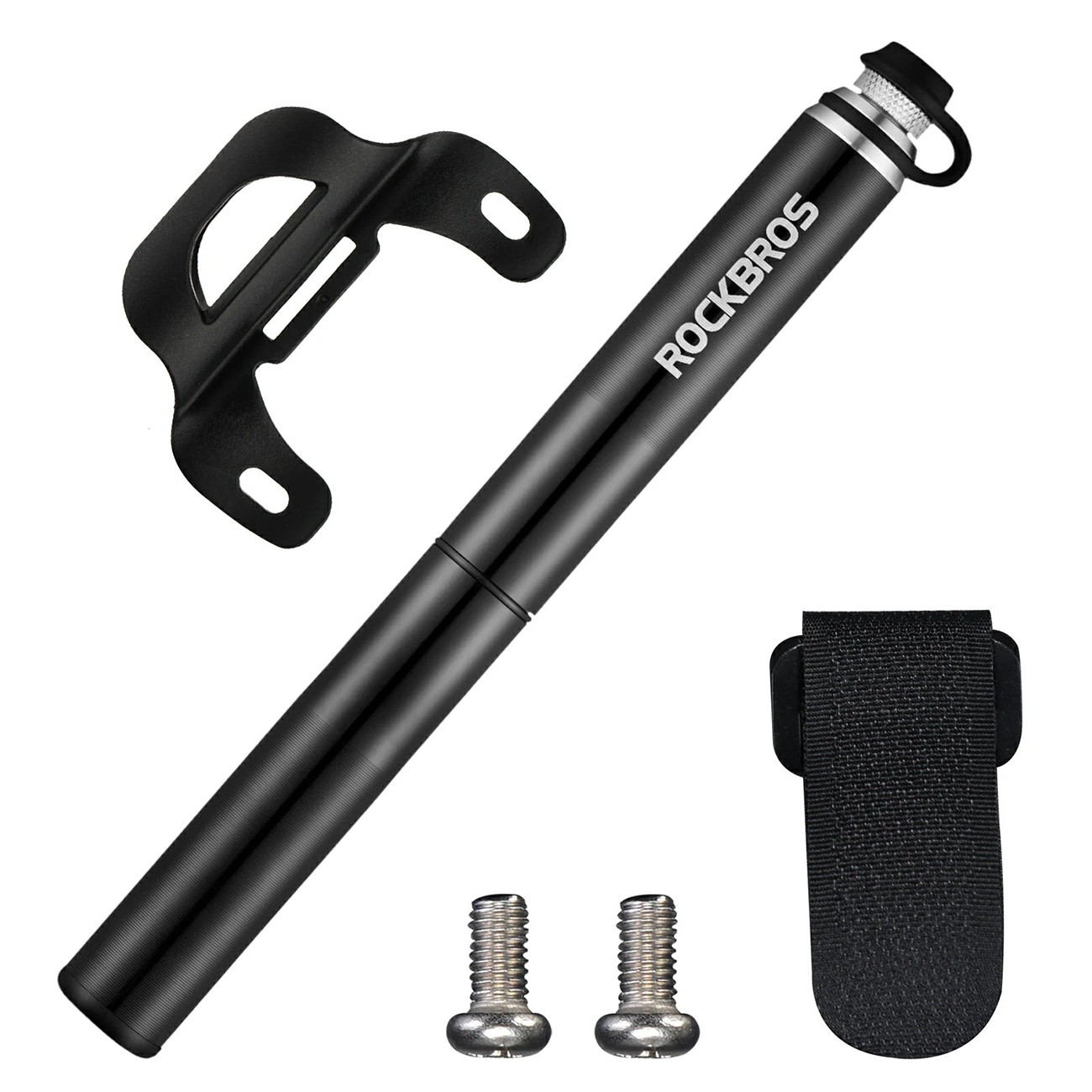Rockbros JG-PB-004 viegls velosipēda pumpis ar manometru – krāsa: melna