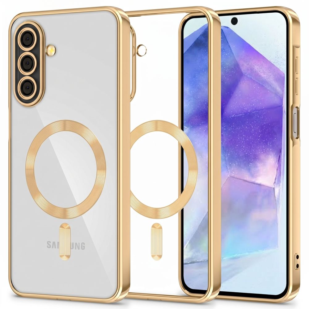 Tech-Protect MagFlex MagSafe maciņš Samsung Galaxy A27 5G, caurspīdīgs zeltains