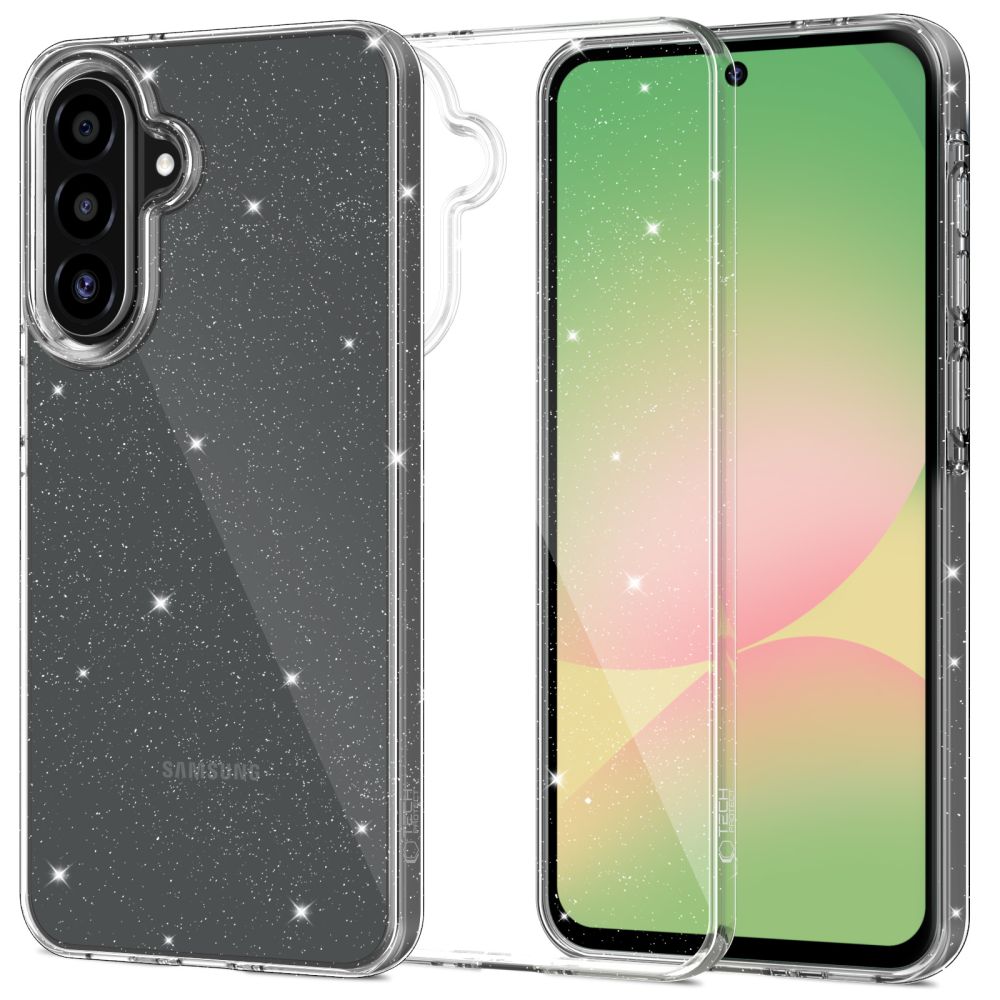 Tech-Protect FlexAir maciņš Samsung Galaxy A27 5G, caurspīdīgs ar spīdumiem