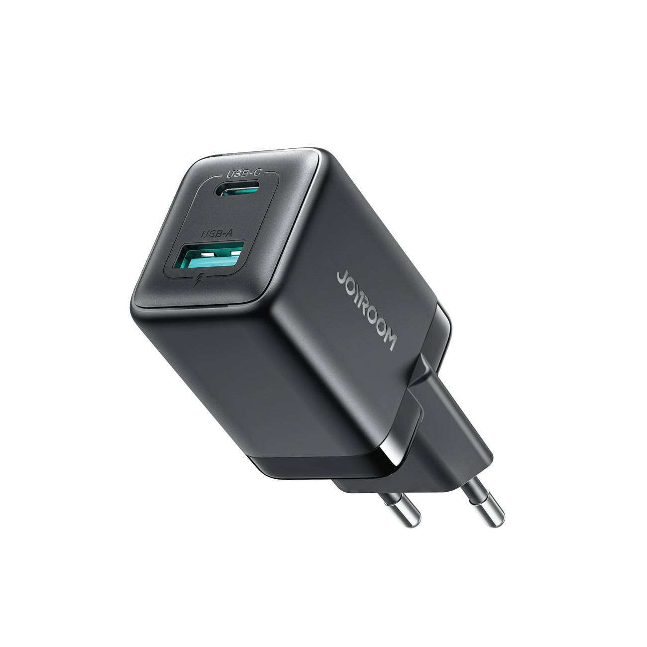 Joyroom JR-TG8 GaN 45W USB-C + USB-A sienas lādētājs – krāsa: melna