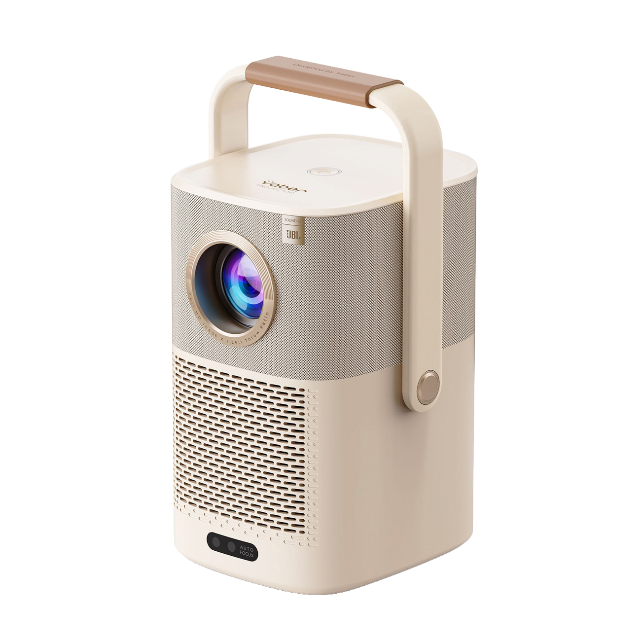 Yaber T2 Plus GTV 1080p 450 ANSI multivides projektors ar akumulatoru, Google TV, JBL un Dolby Audio, bēšs