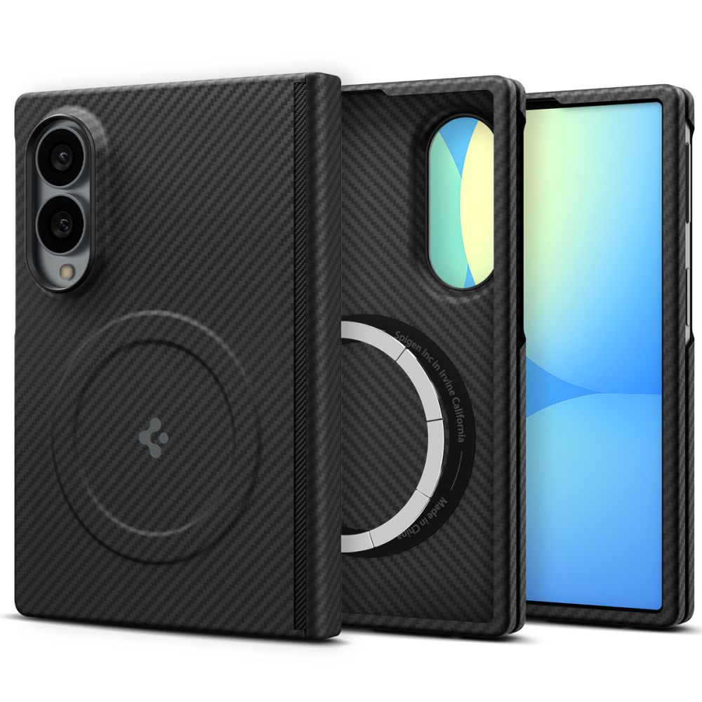Spigen AirSkin Aramid MagFit MagSafe maciņš, paredzēts Samsung Galaxy Z Fold 8, melns